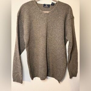 American Eagle Outfitters V-Neck Knit Sweater Brown 85% wool